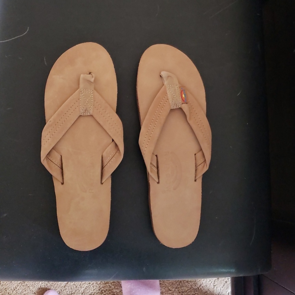 Rainbow flip flops
